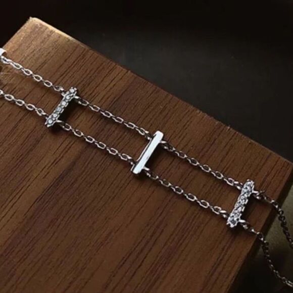 The Ladder Bracelet in 925 and cubic zirconia. - Picture 2 of 4